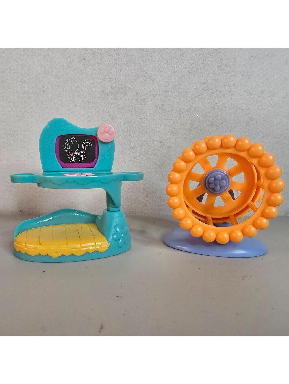 Littlest Pet Shop Cat X-Ray Veterinarian Accessory Orange Hamster Wheel LPS